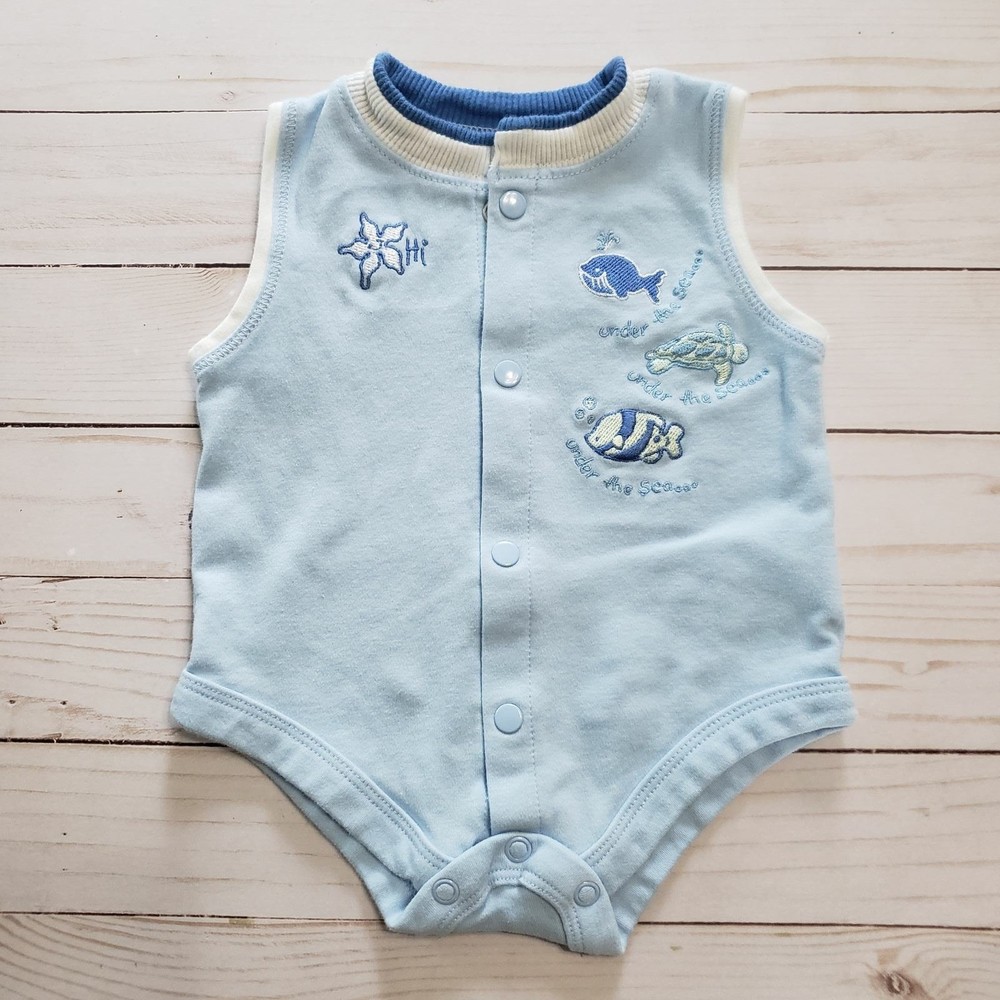 Baby Connection fishing one-piece bodysuit boys 0-3 months
